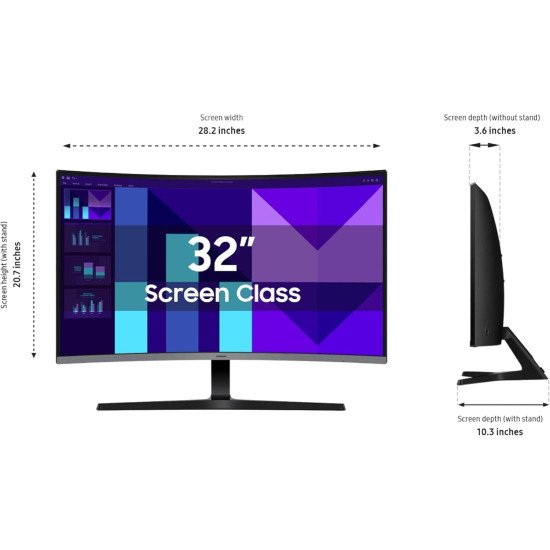 شاشة سامسونج LS32D392GA منحنية 32 بوصة FHD 4 مللي ثانية 100 هرتز VA