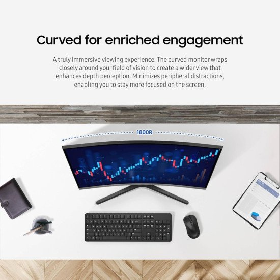 شاشة سامسونج LS32D392GA منحنية 32 بوصة FHD 4 مللي ثانية 100 هرتز VA